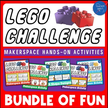 Preview of Legos Challenge Task Card Bundle | STEM STEAM | Makerspace Engineering Design