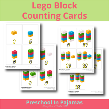 Lego Counting Card Set by Preschool In Pajamas | TpT