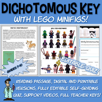 Preview of Lego Dichotomous key biology ecology GOOGLE DRIVE DIGITAL middle & high school