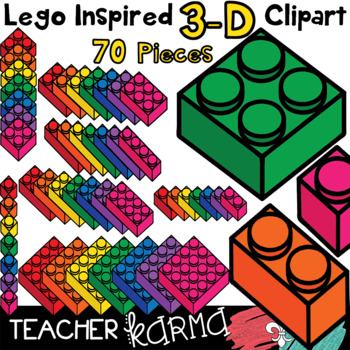Preview of Lego Inspired 3-D Manipulative Clipart