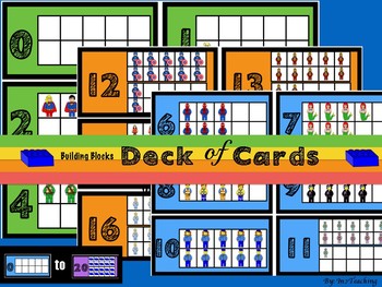 Preview of (Building Block Theme) Deck of Cards with Tens Frames