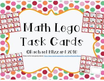 Preview of Lego Math Build Task Cards August through December