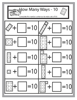 lego math how many ways sets of 10 by my inside shoes