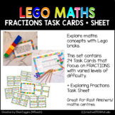 Lego Maths - FRACTIONS Task Cards + Sheet - Math Centres R
