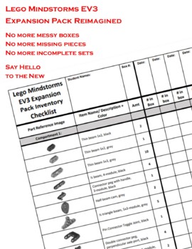 Preview of Lego Mindstorms EV3 Expansion Pack Inventory Sheet