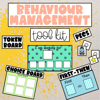 Preview of FREE Behavior Management Tool Kit -First Then Board, Token Board & Choice Board