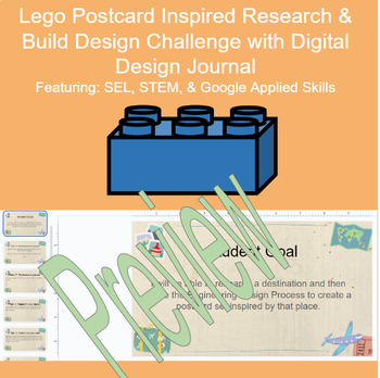 Preview of Lego Postcard Inspired Research & Build Design Challenge w/ Digital Resources