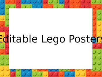 Lego Posters (Editable) by Mrs Yunes in Middle |