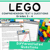 Lego Reading Comprehension Passage and Questions: Grades 3 - 4