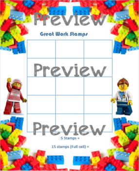 Preview of Lego Reward Stamp Sheets