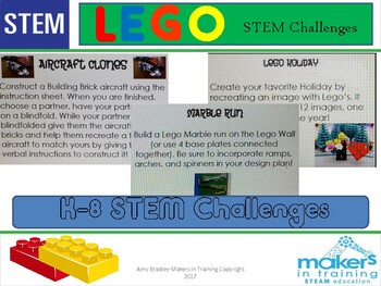 Preview of Lego STEM Challenges perfect for a Maker Space!