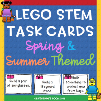 Preview of Lego STEM Task Cards Spring and Summer