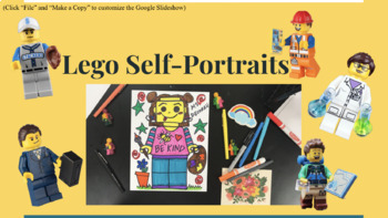 Preview of Lego Self-Portrait Lesson Plan & Google Slideshow