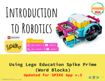 Preview of Lego Spike Prime Robotics using Spike App Word Blocks (UPDATED 2024 for App v3)