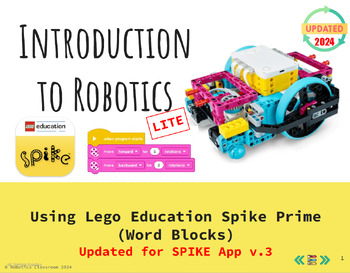 Preview of Lego Spike Prime Robotics using Spike App Word Blocks (FREE)