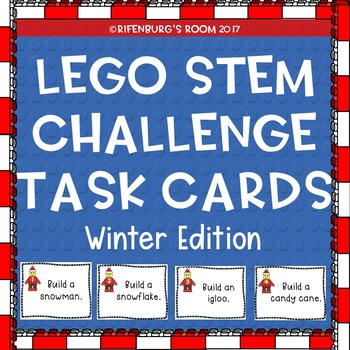 Preview of Lego Stem Task Cards Winter Edition - Christmas Legos - Winter Legos