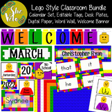 Lego Style Classroom Set - Welcome Banner, Calendar, Edita