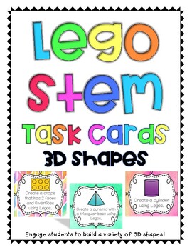 Preview of Lego Task Cards: 3D Shapes