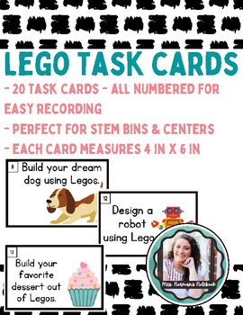 Preview of Lego Task Cards | Makerspace & STEM Bins | Build Your Own
