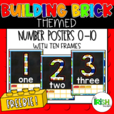 FREEBIE Building Brick Themed Number Posters with Ten Frames 0-10