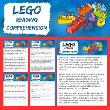 Lego reading comprehension passages and questions by Emma Adams