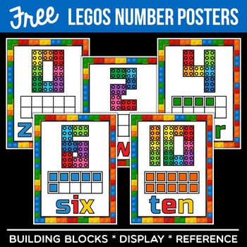 Preview of Building Bricks Theme | Building Blocks | Number Posters FREE