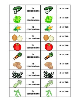 Légumes (Vegetables in French) Dominoes by jer520 LLC | TpT