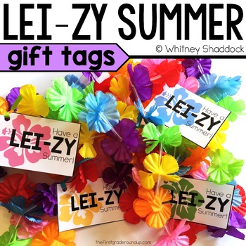 Preview of LEI zy Summer Gift Tags for Students - Printable Gift Tags for the End of Year