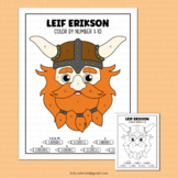 Leif Erikson Activities Color By Number Worksheets Math 1-