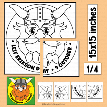 Preview of Leif Erikson Coloring Pages Collaborative Poster Activities Craft Art Board 1/4