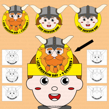 Preview of Leif Erikson Day Activities Hat Craft Viking Helmet Crown Headband Worksheets