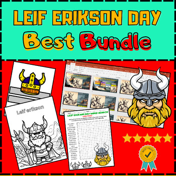 Preview of Leif Erikson Day Activities: PowerPoint Reading + Word Search + Coloring Page +C