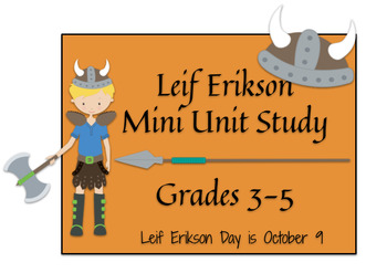Preview of Leif Erikson Mini Unit Study / Activity Pack Vikings Social Studies 3rd-5th