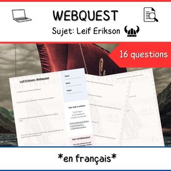 Preview of Leif Erikson Webquest **en français**- History and Explorers - PDF