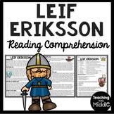 Leif Eriksson Reading Comprehension Biography Worksheet Vi