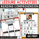 Leisure Activities Reading Comprehension Passages and Work