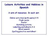 Leisure & Hobbies in Spanish Worksheets, Games & More (wit