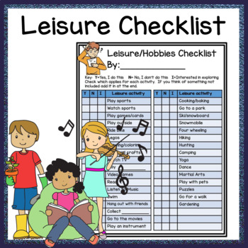 Preview of Occupational Therapy Leisure & Hobby Interest Checklist for Life Skills