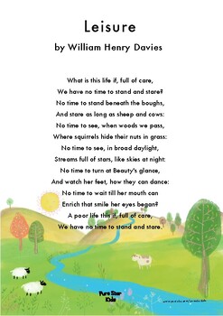 Preview of Leisure Poem by William Henry Davies
