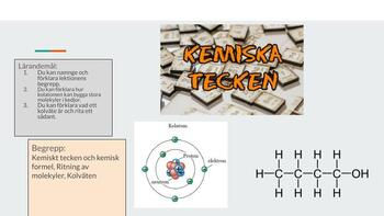 Preview of Lektionsplanering för att introducera "matens kemi" (Swedish)