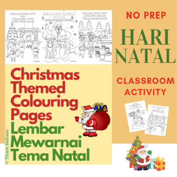 Lembar Mewarnai Tema Hari Natal Christmas Themed Colouring