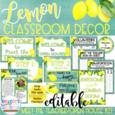Lemon Classroom Decor Editable Meet the Teacher | Farmhouse Style
