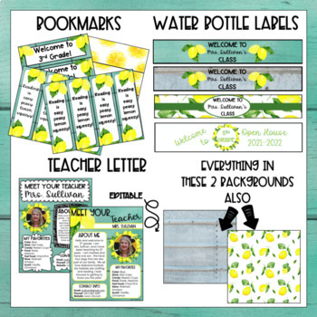 Lemonade Stand Classroom Name Tags / Printable Name Tags / Lemon Summer  Class Theme / Editable Canva Template / Teacher Labeling Supplies 