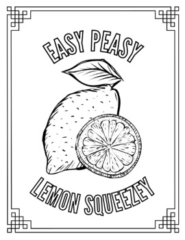 lemon coloring page