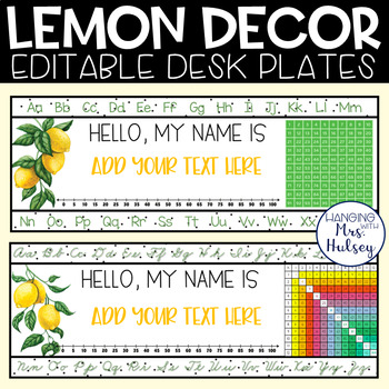 Preview of Lemon Desk Name Tags - Student Name Plates