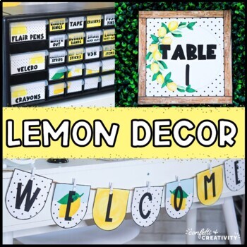 Preview of Lemon Farmhouse Classroom Decor Bundle | Lemon Classroom Theme