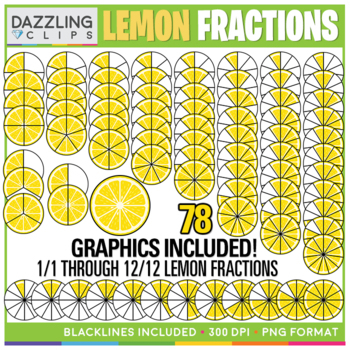 Preview of Lemon Fractions Clipart - 78 illustrations!