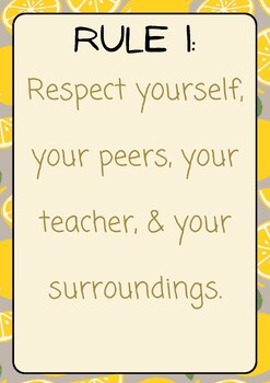 Preview of Lemon Fresh Classroom Rules - Posters