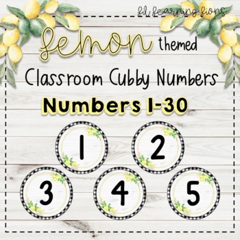Preview of Lemon Fresh Farmhouse Themed Cubby Numbers