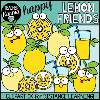 Preview of Lemon Friends Clipart and Digital Stickers for Distance Learning, Google, Seesaw